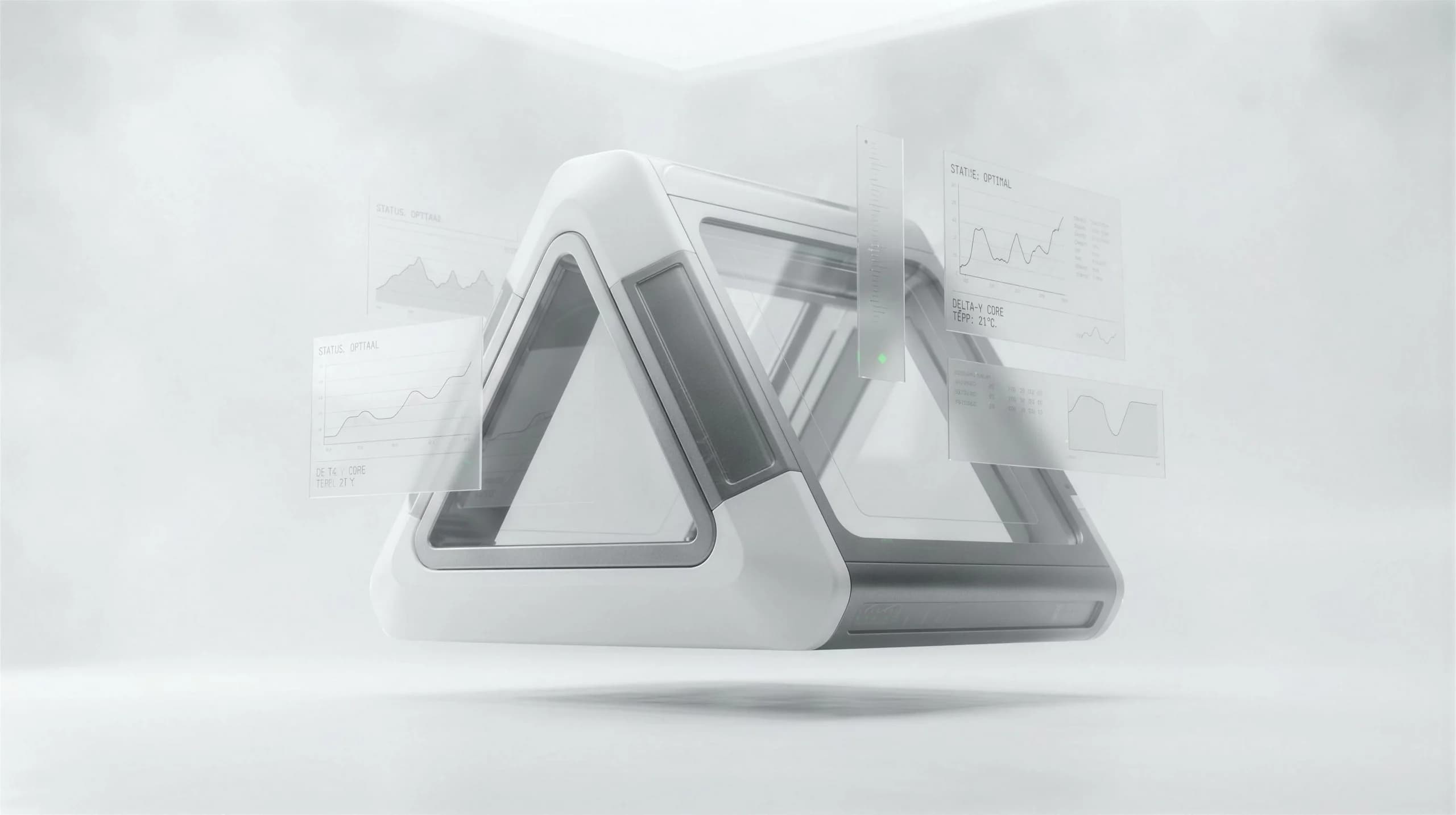 Delta Core — el núcleo triangular del estudio ALRIX, máquina de porcelana y vidrio en funcionamiento